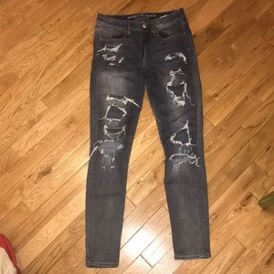 American Eagle ripped skinny jeans